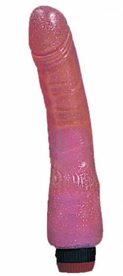 8' Glitter Pink Jelly Vibrator