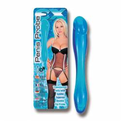 Penis probe. Translucent jelly with subtle tapered double ti