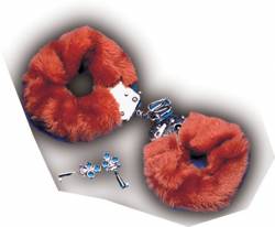 Metal Handcuff with Plush Brown