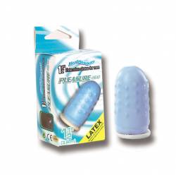 1.5'' latex G-spot extension sleeve for men. Lilac color