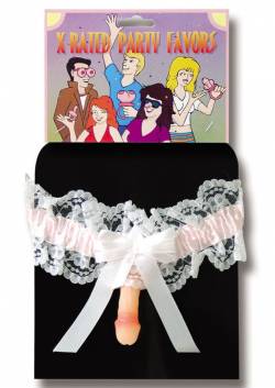 Suspender belt with penis.