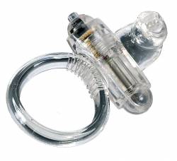 RABBIT SILICONE VIB COCKRING CLEAR