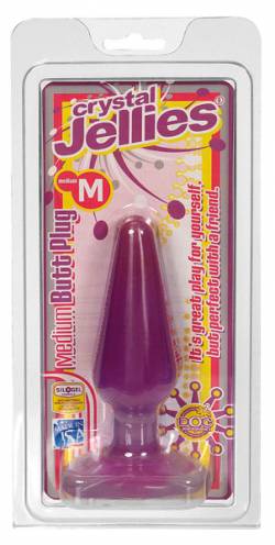 MEDIUM BUTTPLUG CRYSTAL PURPLE JELL