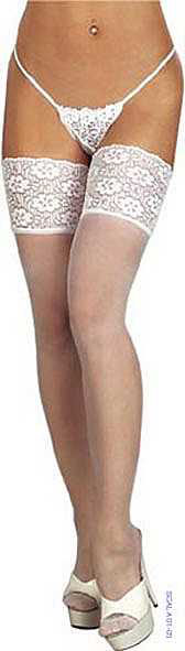 sheer stockings with lace edging