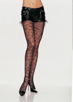 Sheer Pantyhose w Woven Spiderweb