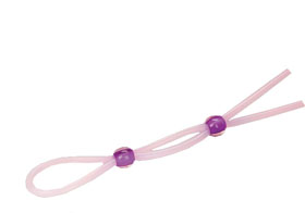 7 Silicon Cock Ring with 2 beads lavend