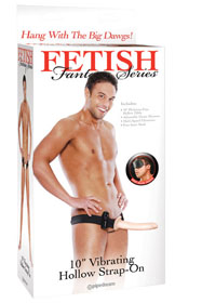10 inch Vibrating Hollow Strap-On