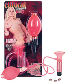 Clitoral Vibrating Pump - Clear Hot Pink
